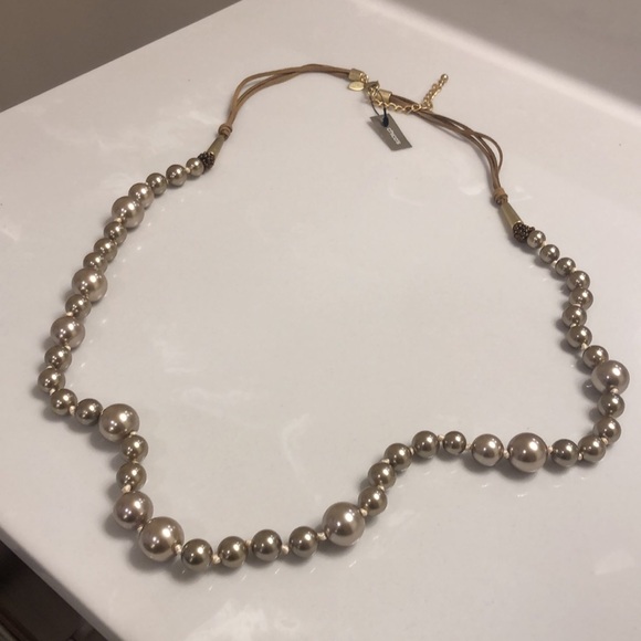 Chico's Jewelry - Chico’s NWT Isabel long single strand faux gold beaded necklace